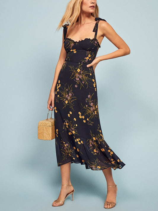 Elegant Floral Boho Maxi Dress - Top Boho