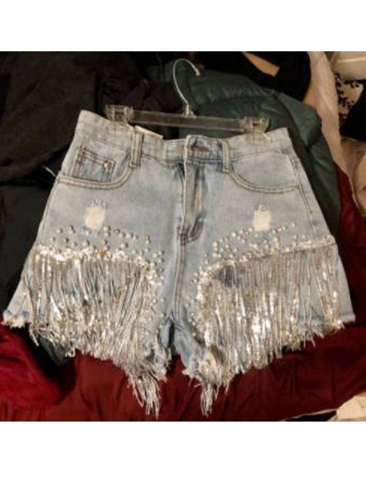 Tassel Denim Shorts - Top Boho