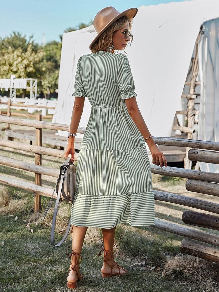 Boho Chic Striped Dress - Top Boho