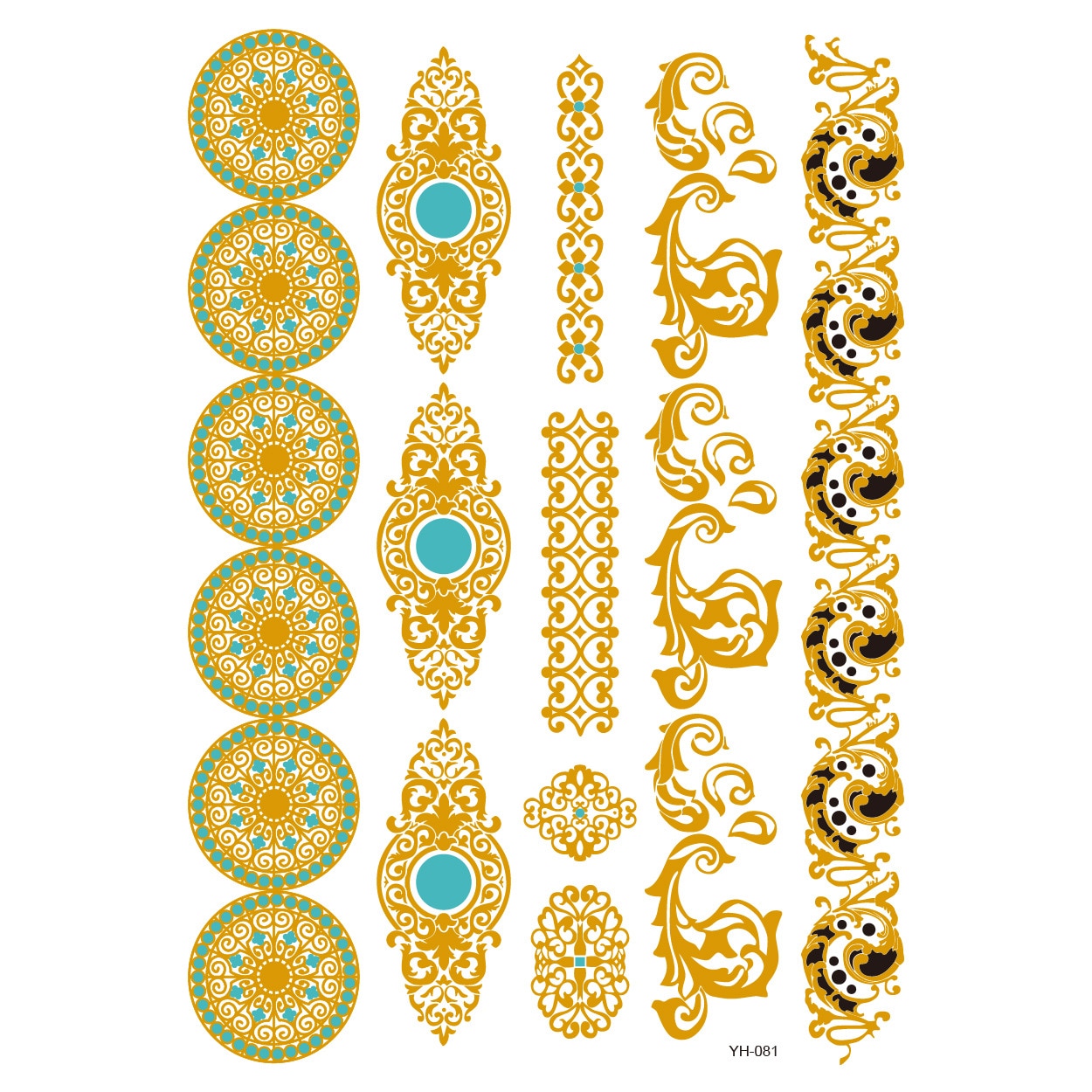 Metallic Body Art Tattoo Sticker - Top Boho