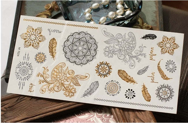 Metallic Body Art Tattoo Sticker - Top Boho