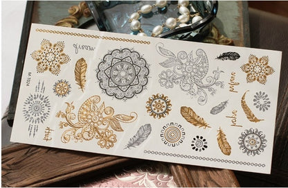 Metallic Body Art Tattoo Sticker - Top Boho