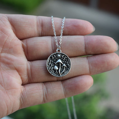 Mushroom Planet Pendant Necklace - Top Boho