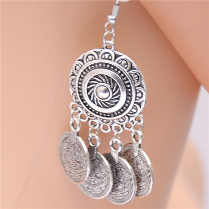 Boho Coin Tassel Drop Earrings - Top Boho