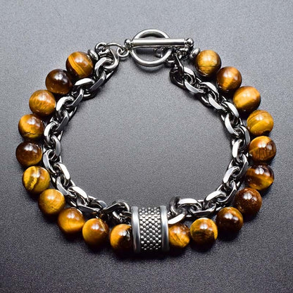 Tiger Eye Stone Beaded Bracelet - Top Boho