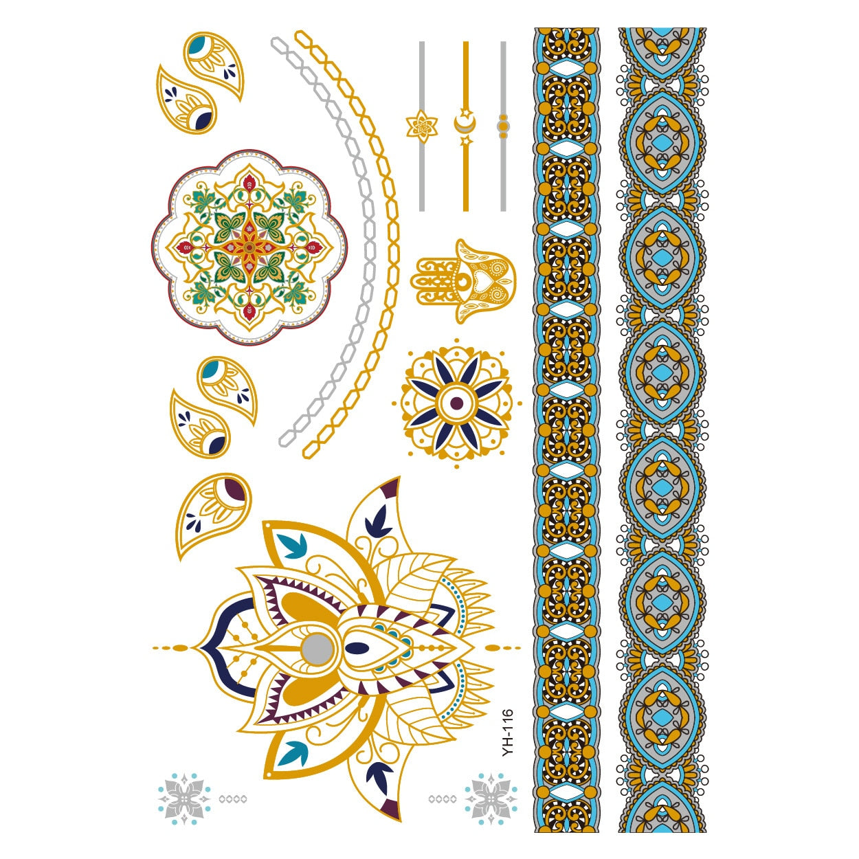 Metallic Body Art Tattoo Sticker - Top Boho
