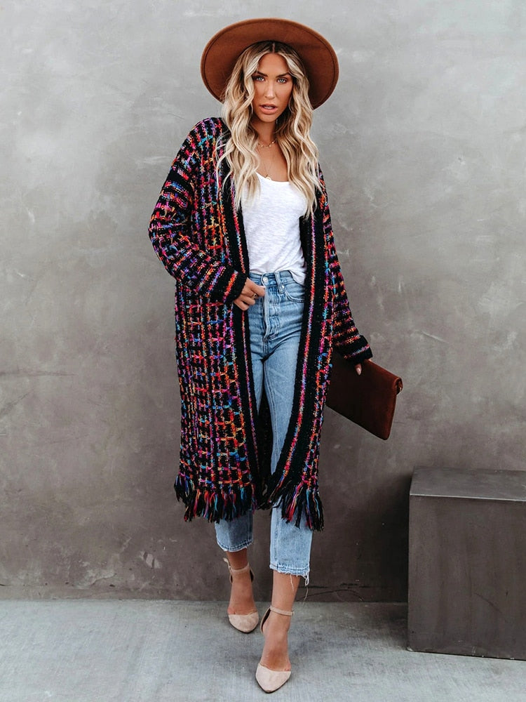 Bohemian Vintage Fringe Cardigan - Top Boho