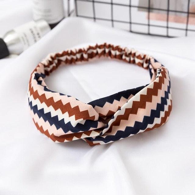 Boho Cross Knotted Bow Headband