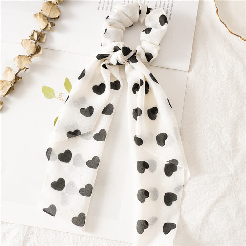 Boho Chic Ribbon Hair Scrunchies