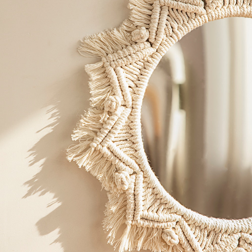 Boho Chic Macrame Round Mirror - Top Boho